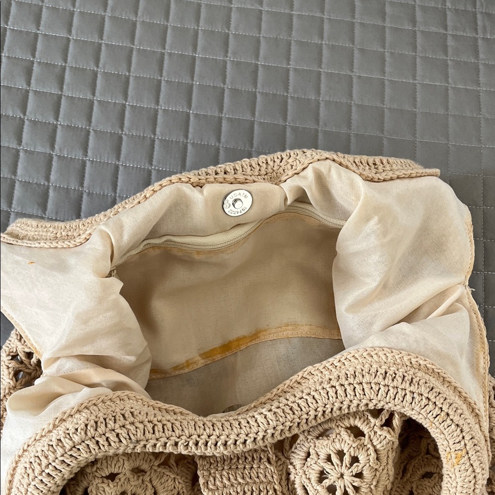 Elegant Cream Crochet Handbag - Picture 7 of 13